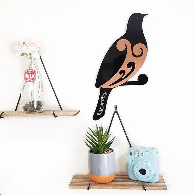 Koru Kereru: Two-Tone Wood Pigeon Wall Art. Nature's Elegance on Your Wall!