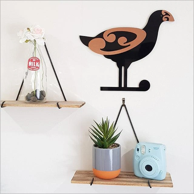 Koru & Pukeko: Two-Tone Wall Art—A Kiwi Touch of Whimsy & Charm!
